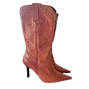 Lucchese Women 6.5D Charlie 1 Horse Pink High Heel Boots Western Cowgirl Barbie